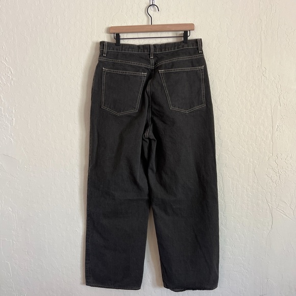 Imogene + Willie Molly Powell Wide Leg Jeans 31 Japanese Denim Black Slouchy - Picture 8 of 13